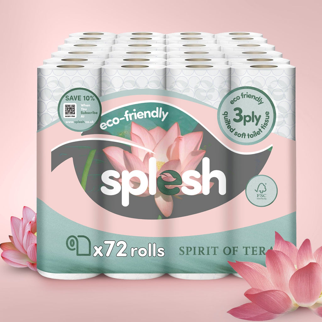 Splesh Toilet Roll, Soft & Quilted Eco-Friendly, Spirit of Tera, 72 Rolls